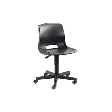 Global Industrial Contoured Plastic Chair, Black 921357